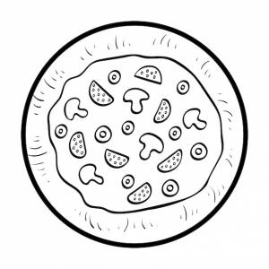 Раскраска для детей, пицца