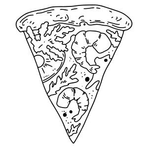 Раскраска пицца с креветками ♥ Онлайн и !