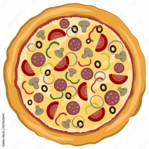 Пицца векторный рисунок на белом фоне Stock Vector