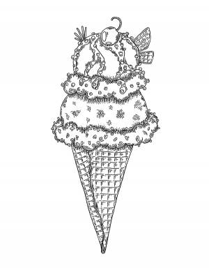 Мороженое рожок с вишней