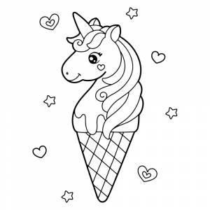 Раскраска Мороженое единорог
