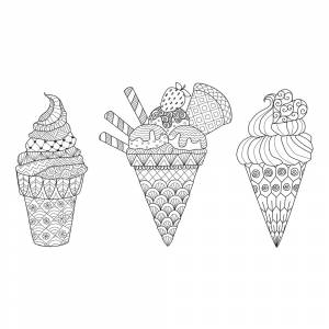 Раскраска Мороженое для взрослых
