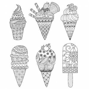 Раскраска Мороженое Антистресс