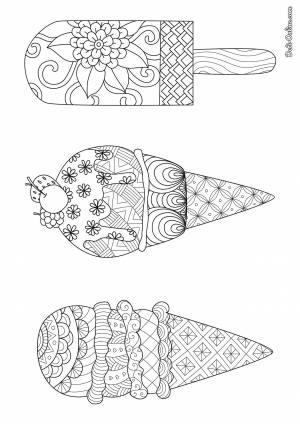 Раскраска Мороженое антистресс