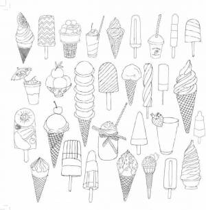 Раскраски Антистресс мороженое