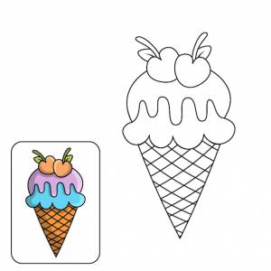 Раскраска мороженое для детей