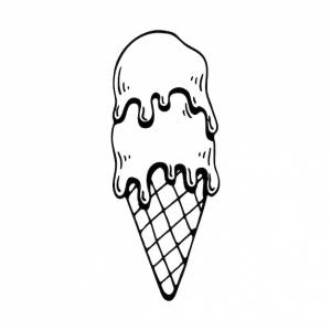 Книжка-раскраска мороженое холодный летний десерт вафельный рожок ручной рисунок линии искусства иллюстрации страница раскраски для детей и взрослых