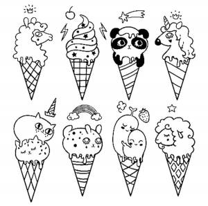 Раскраска мороженое единорог