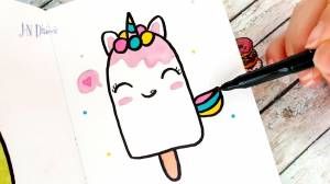 Как Нарисовать МОРОЖЕННОЕ ЕДИНОРОГ Рисунки для ЛД простые рисунки как рисовать в стиле каваии