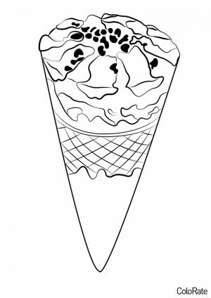 Раскраска Рожок с шоколадной посыпкой