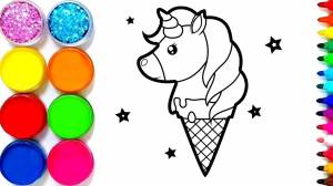 Раскраски единорог мороженое