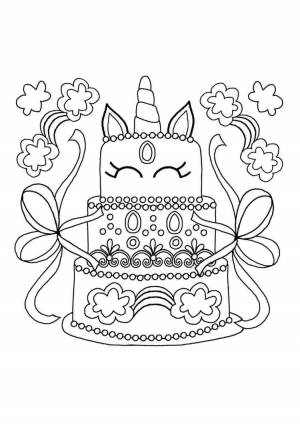Раскраски, Раскраска мороженое единорог