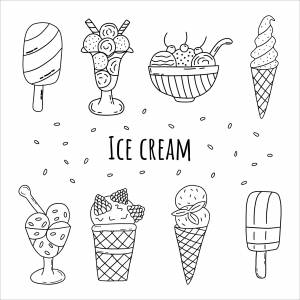 Раскраска Разнообразное мороженое