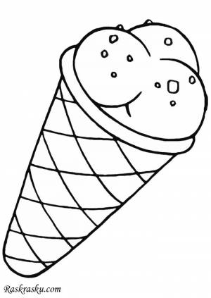 Распечатать раскраску Мороженное в стаканчике