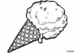 Раскраска Рожок с шоколадной крошкой