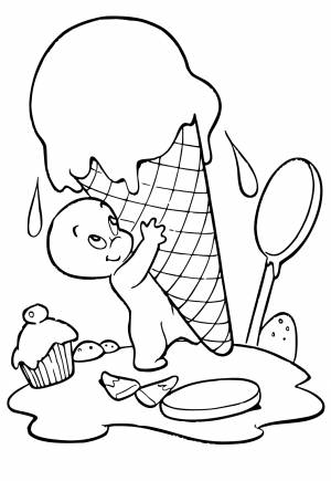 Раскраска Мороженое Мило