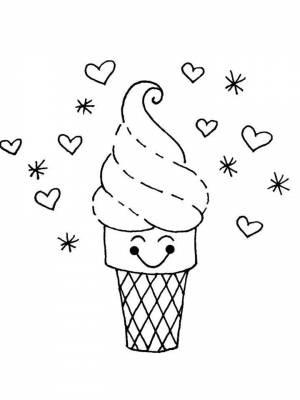 Раскраска Мороженое  листе