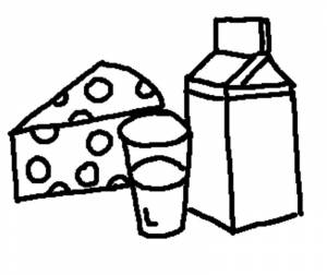 Раскраски сыр, Раскраска Сыр и молоко