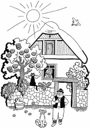 Раскраска Деревня