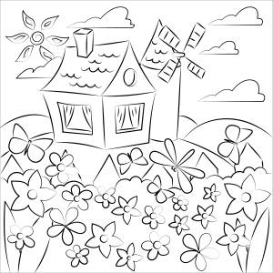 Село раскраска