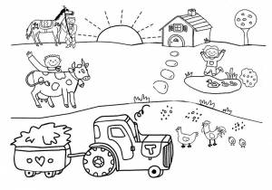 Раскраска Деревня