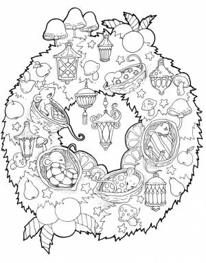 Раскраска антистресс рождество