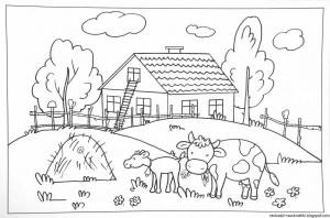 Раскраски Деревня для детей