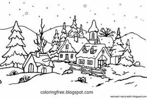 Раскраска деревня для детей