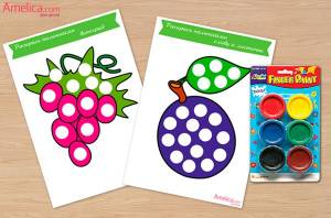 рисование пальчиками для детей картинки и шаблоны