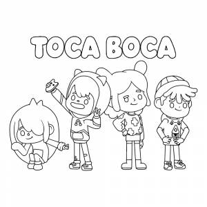 Раскраска Главные герои Тока Бока
