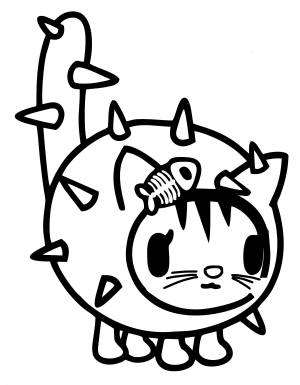 Раскраска Тока Бока кот-кактус