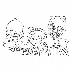 Раскраска Toca Boca герои с крампетами