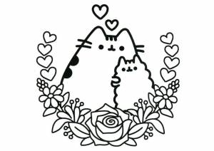 Раскраски кот пушин пони