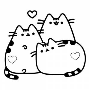 Раскраска Влюбленный кот Пушин