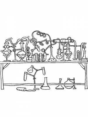 Раскраска Химия  листе  для детей