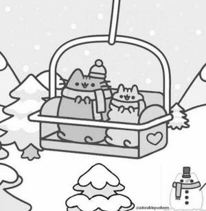 Раскраски Кот пушин новогодний
