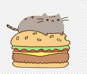 Кошка для гамбургеров Pusheen Cat, Кошка, еда, животные png