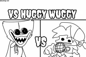 Раскраска Huggy Wuggy против FNF