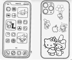 Пин от пользователя Sofi Lu на доске celular de hello kitty para colorear