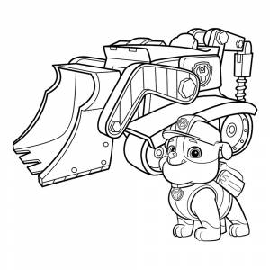 Раскраска Крепыш и бульдозер