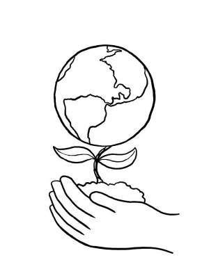 Раскраска Экология  листе  онлайн