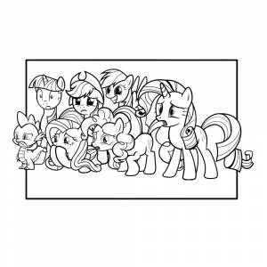 Раскраска Пони Дружба