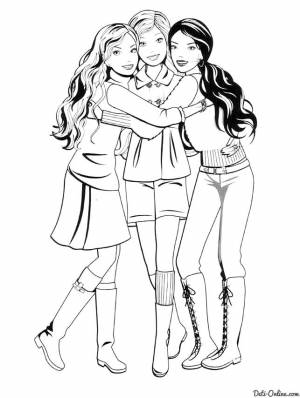 Раскраска Неразлучные друзья Барби