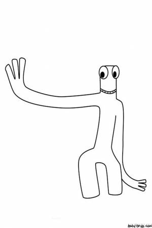 Зеленый радужный друг раскраска