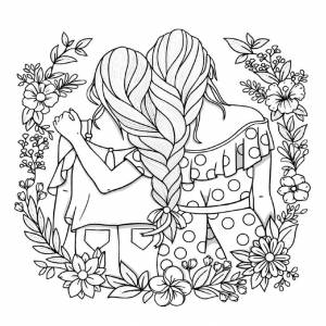 Раскраска для девочек Дружба