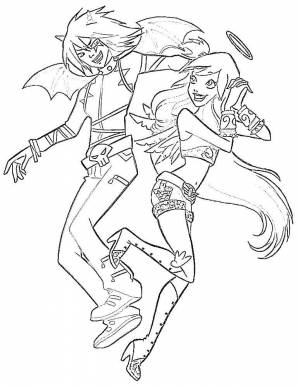 Раскраски Раскраска Друзья ангелов ангелы, Download print coloring page