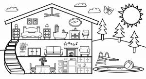 Раскраски Дом в разрезе