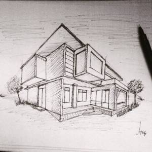 Рисунки сложных домов