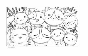 Раскраски аниме котики