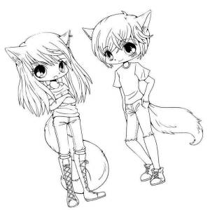 Раскраски Аниме кошка